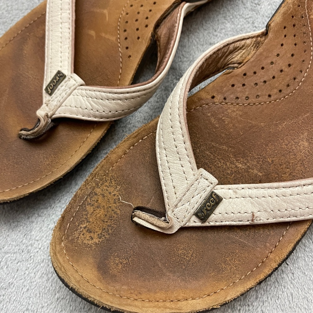 Reef White Flip Flops Woman’s Size 7 - Picture 4 of 4